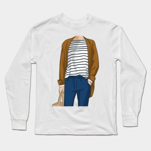 The girl in striped Long Sleeve T-Shirt